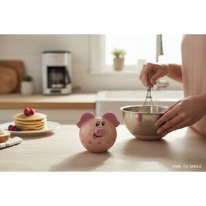 DII Kitchen Timer Unisex OS Pink Brand New Pig 60 Minute Mechanical Novelty